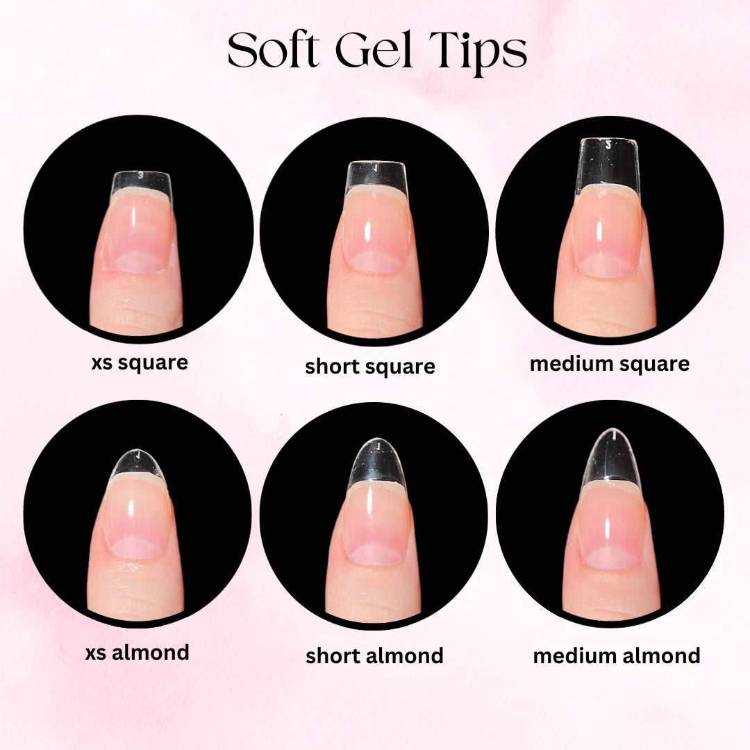 Amazon.com: NABulous Soft Gel Square Shaped Gel Nail Tips XL Length -  Durable Full Cover Nail Tips - Made From Real Soft Gel, 10 Sizes, 500  Pieces - Easy To Remove (Square